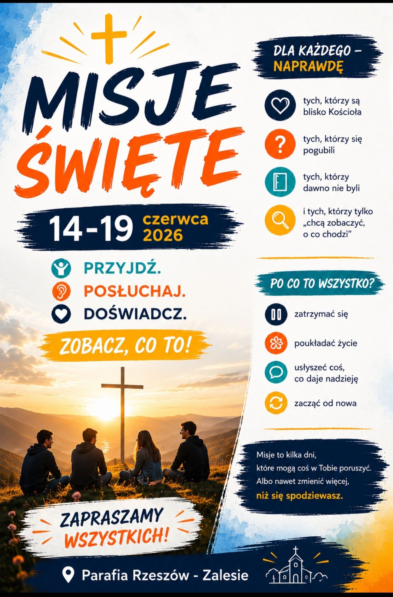 Plakat zapraszający na Misje Święte