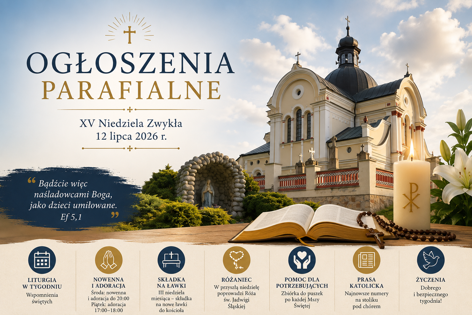OGŁOSZENIA PARAFIALNE XV Niedziela Zwykła – 12 lipca 2026 r.