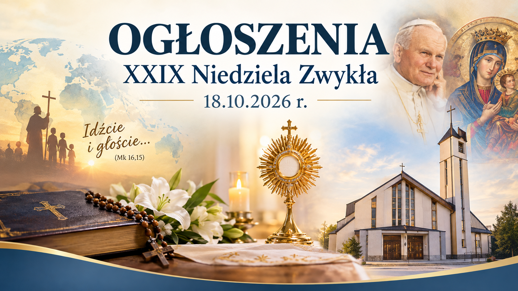 OGŁOSZENIA XXIX Niedziela Zwykła 18.10.2026 r.